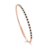 14K Gold Black & White Diamond Flexible Bangle - 0.98 CT