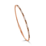 14K Gold Brown Diamond & White Diamond Flexible Bangle -  0.98 CT.