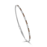 14K Gold Brown Diamond & White Diamond Flexible Bangle -  0.98 CT.