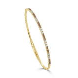 14K Gold Brown Diamond & White Diamond Flexible Bangle -  0.98 CT.
