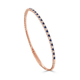 14K Gold Sapphire & Diamond Flexible Bangle - 0.58 CT