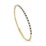 14K Gold Sapphire & Diamond Flexible Bangle - 0.58 CT