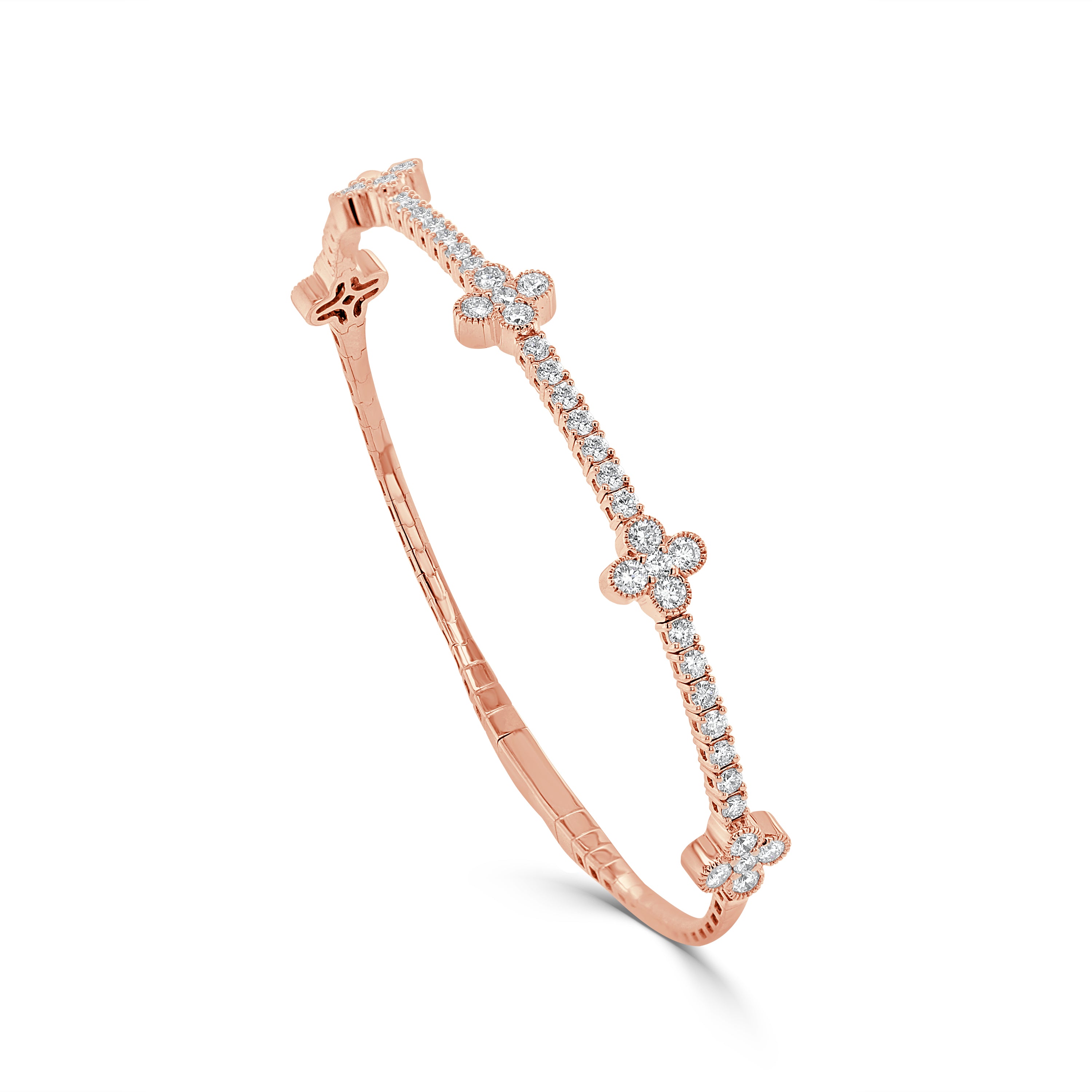 14K Gold Diamond Flexible Bangle - 1.63 CT