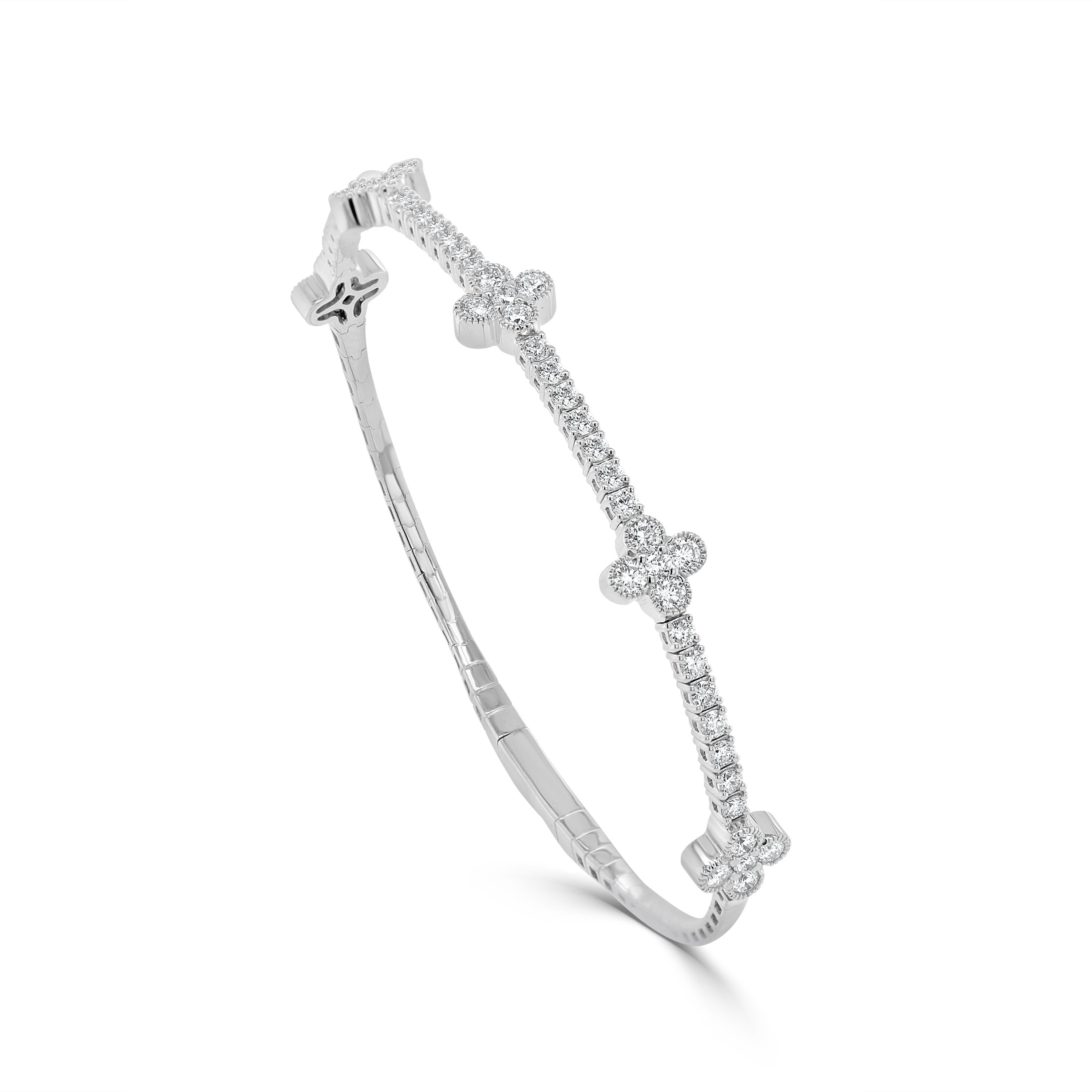 14K Gold Diamond Flexible Bangle - 1.63 CT