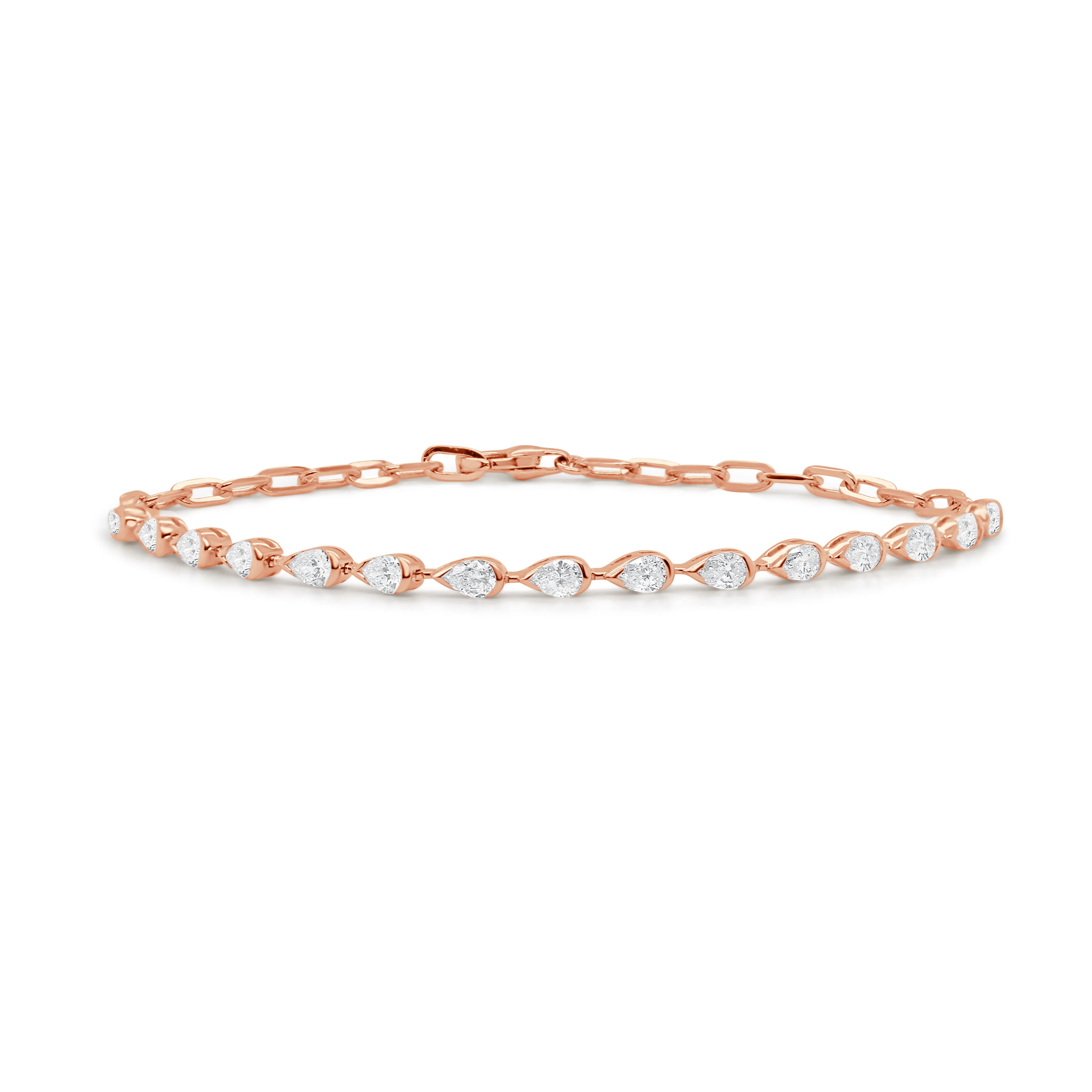 14K Gold Pear Shape Diamond Bracelet -1.33 CT