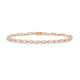 14K Gold Oval Diamond Bracelet - 1.38 CT