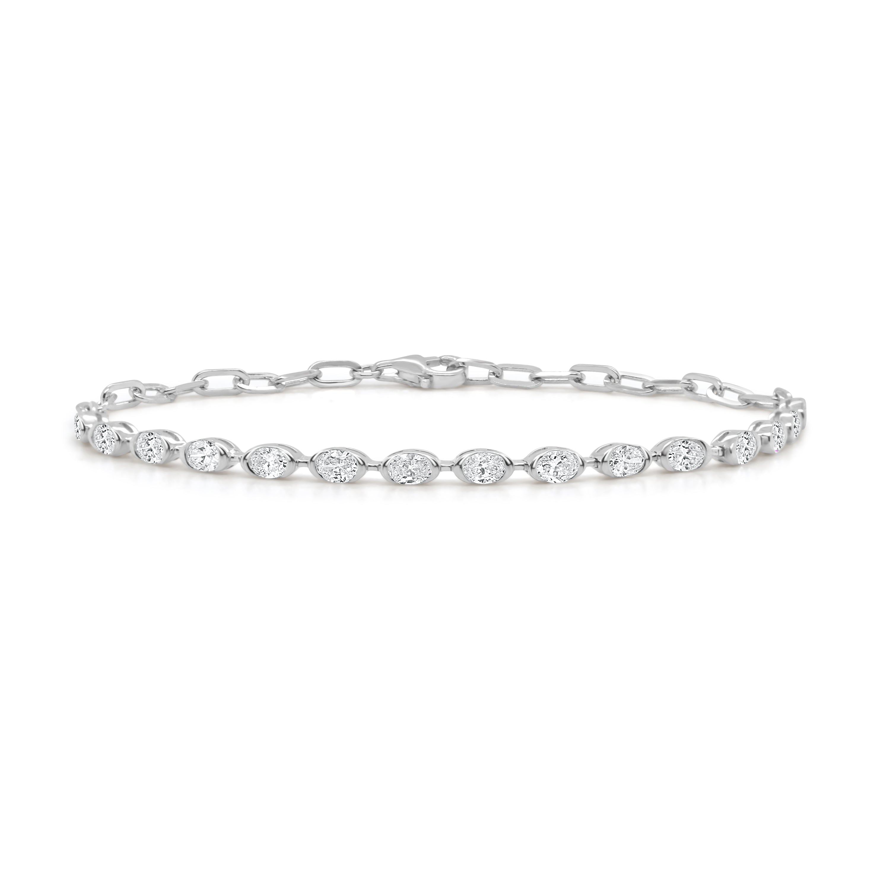 14K Gold Oval Diamond Bracelet - 1.38 CT