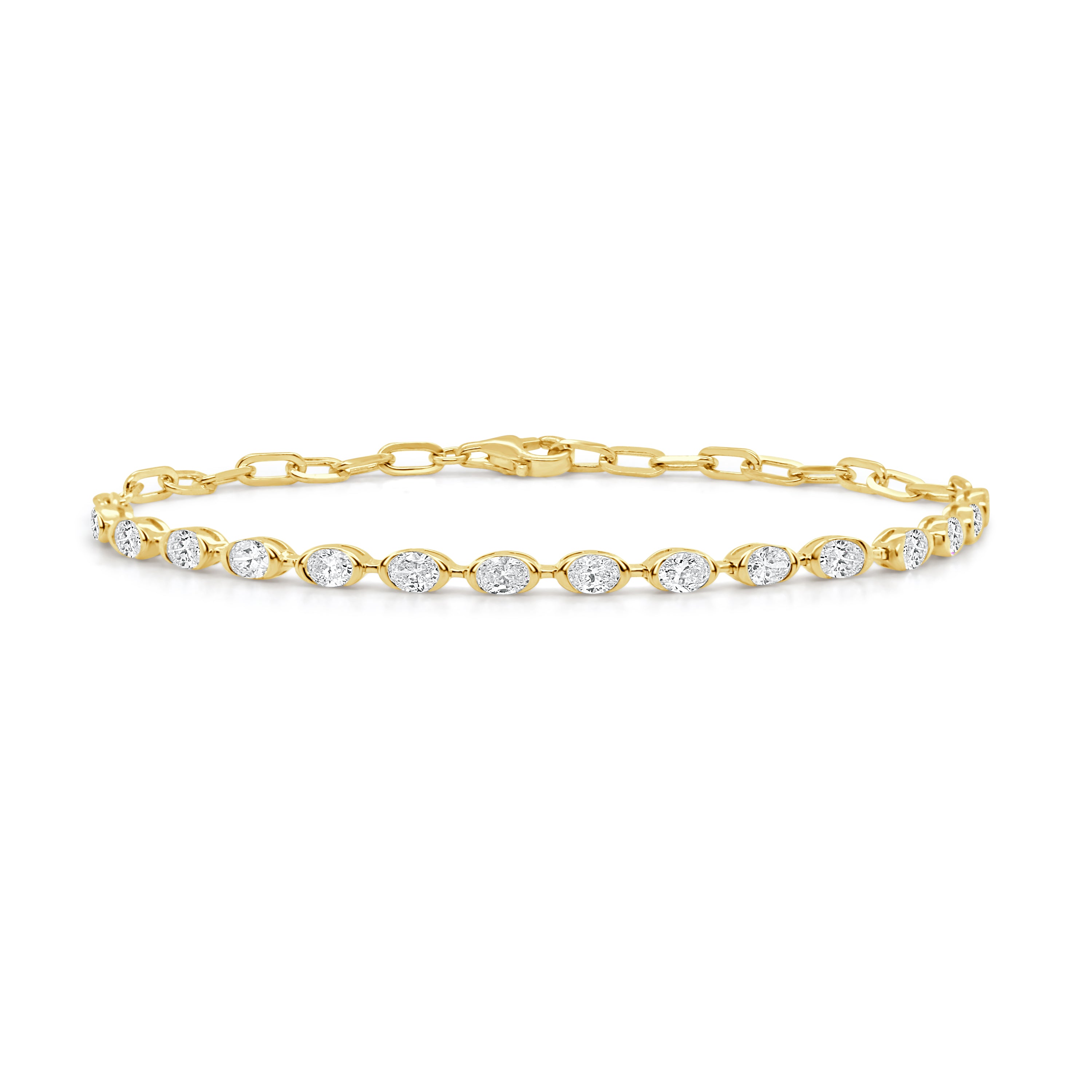 14K Gold Oval Diamond Bracelet - 1.38 CT
