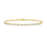 14K Gold Oval Diamond Bracelet - 1.38 CT