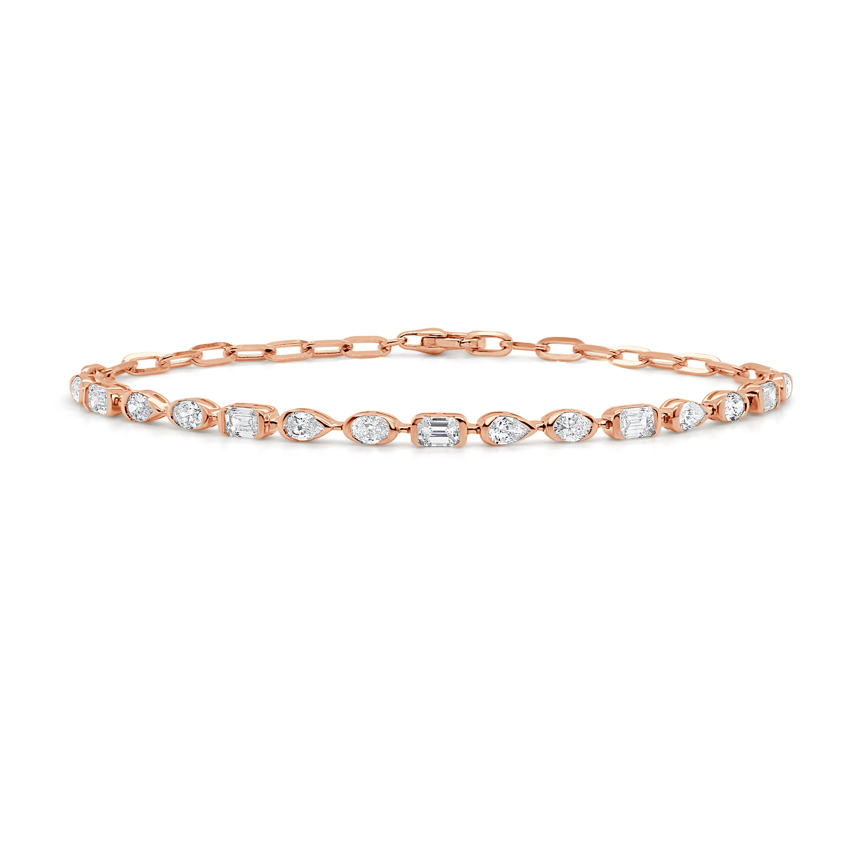 14K Gold Mix Fancy Shape Diamond Bracelet - 1.60 CT