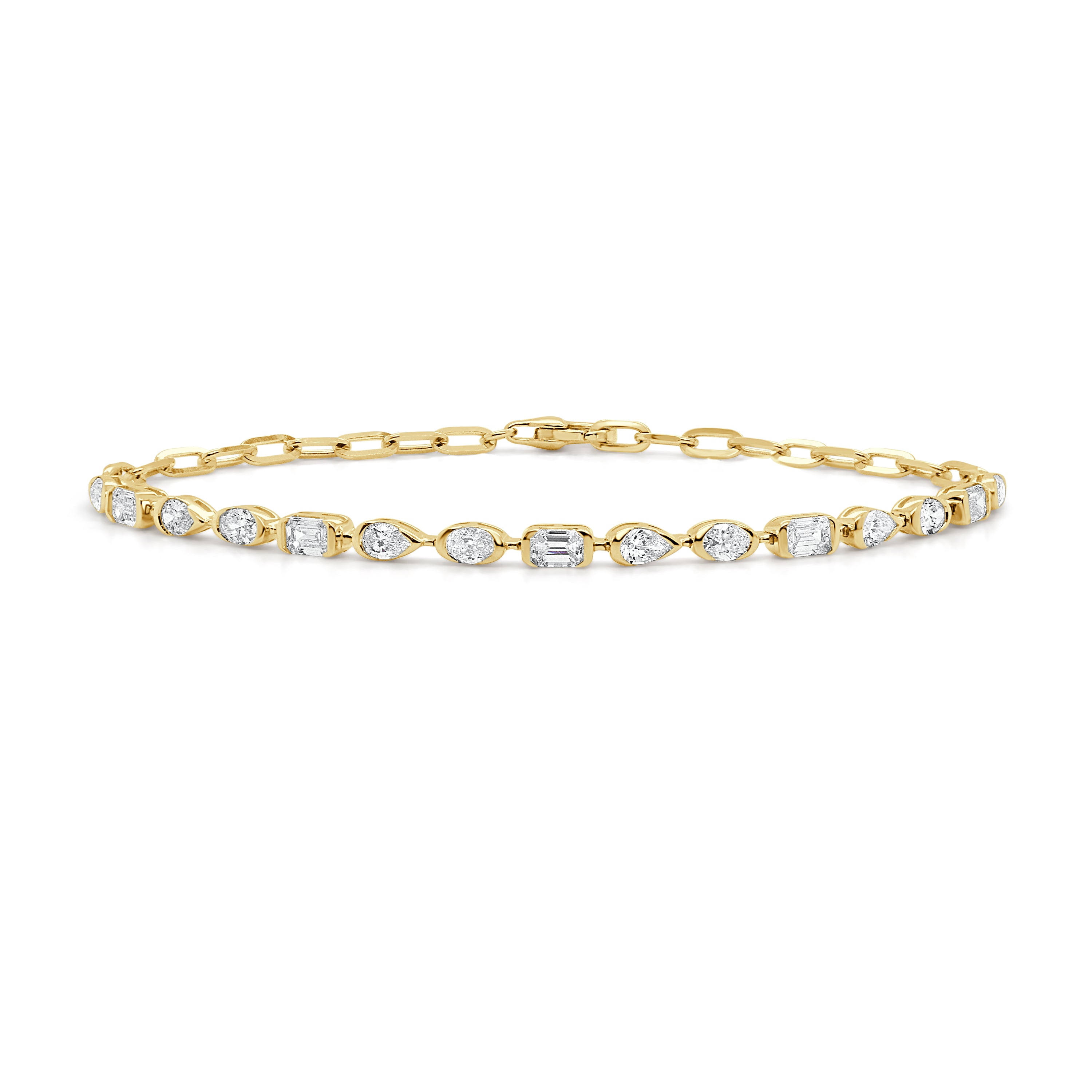 14K Gold Mix Fancy Shape Diamond Bracelet - 1.60 CT