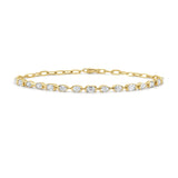 14K Gold Mix Fancy Shape Diamond Bracelet - 1.60 CT