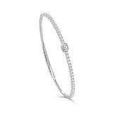 14K Gold & Emerald Cut Diamond Flexible Bangle - 1.22 CT.