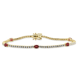 14K Gold Diamond & Ruby Bracelet
