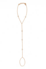 14K Gold & Diamond Hand Chain Bracelet - 0.11ct