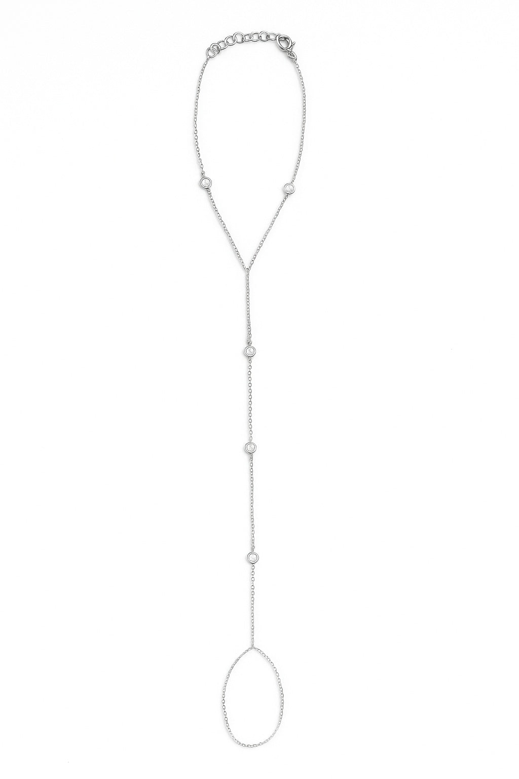 14K Gold & Diamond Hand Chain Bracelet - 0.11ct