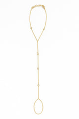 14K Gold & Diamond Hand Chain Bracelet - 0.11ct