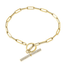 Load image into Gallery viewer, 14K Gold Diamond Link Bracelet