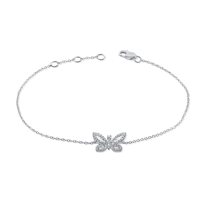 14K Gold & Diamond  Butterfly Bracelet