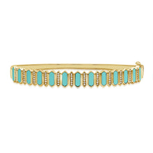 Load image into Gallery viewer, 14K Gold Turquoise &amp; Diamond Bangle