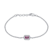 Load image into Gallery viewer, 14K Gold Pink Sapphire &amp; Diamond Beaded Bracelet