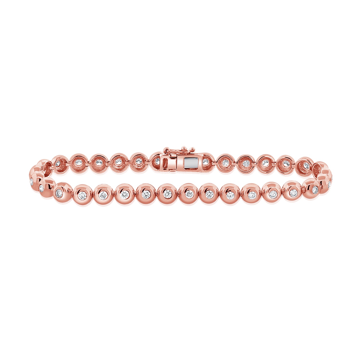 14K Gold Diamond Bezel Bracelet - 1.15 CT