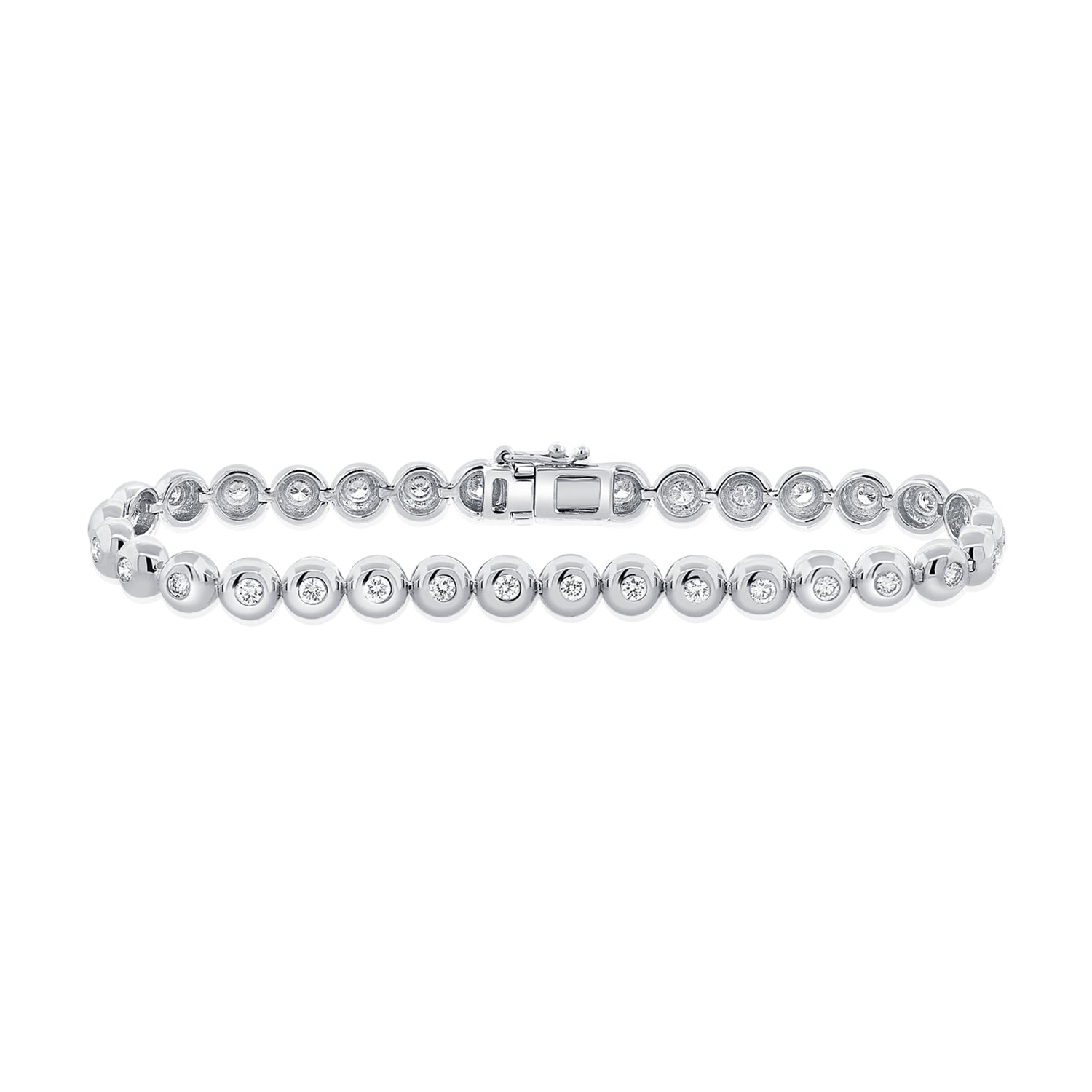 14K Gold Diamond Bezel Bracelet - 1.15 CT