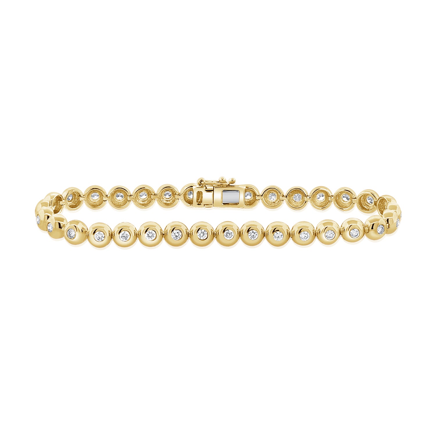 14K Gold Diamond Bezel Bracelet - 1.15 CT