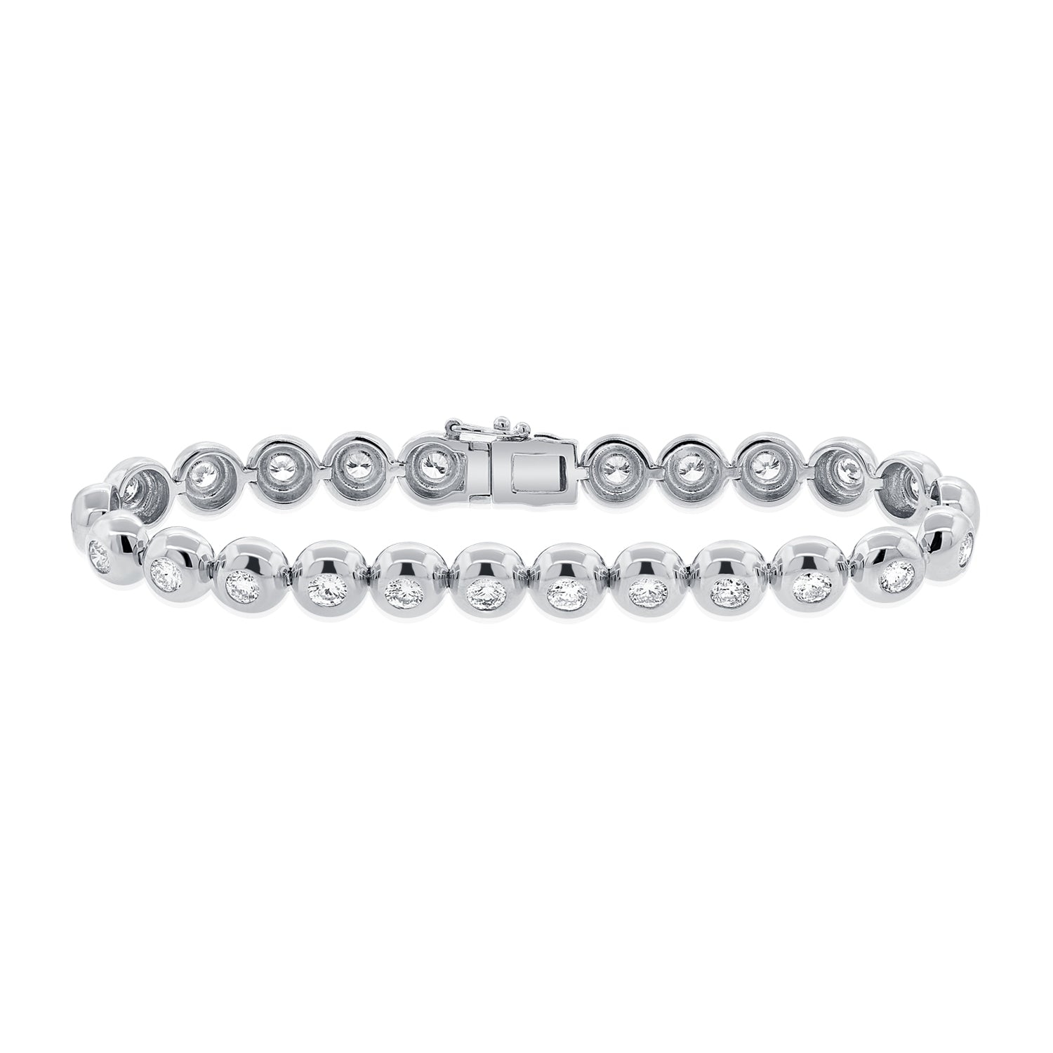 14K Gold & Diamond Bezel Bracelet - 2.98 CT