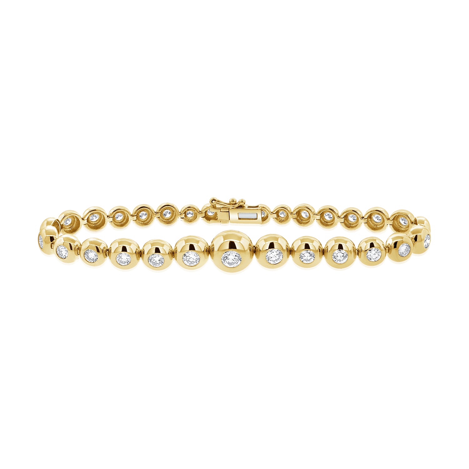 14K Gold Diamond Bezel Bracelet - 2.63 CT