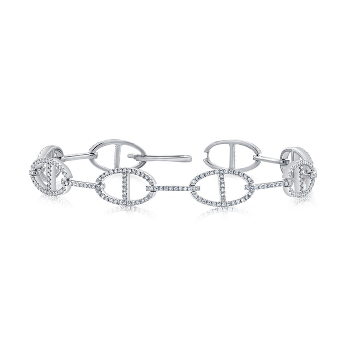 14K Gold & Diamond Link Chain Bracelet