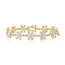Load image into Gallery viewer, 14K Gold &amp; Diamond Flower Bracelet