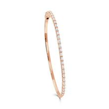 Load image into Gallery viewer, 14K Gold Baguette &amp; Round Diamond Bangle