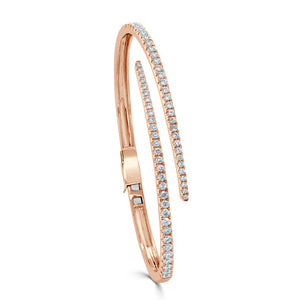 14K Gold & Diamond Cuff Bangle