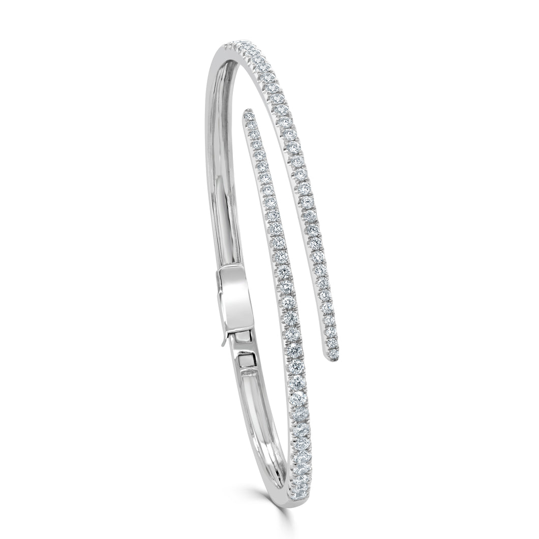 14K Gold & Diamond Cuff Bangle