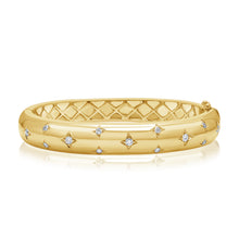 Load image into Gallery viewer, 14K Gold &amp; Diamond Star Bangle
