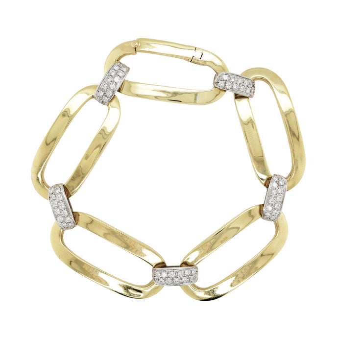 14K Gold & Diamond Link Bracelet
