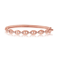 Load image into Gallery viewer, 14K Gold &amp; Diamond Stackable Link Bangle