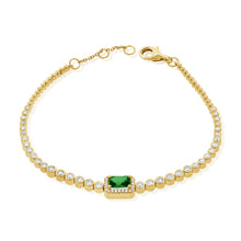 Load image into Gallery viewer, 14K Gold Emerald &amp; Diamond Bracelet