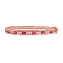 Load image into Gallery viewer, 14K Gold Pink Sapphire &amp; Diamond Bangle
