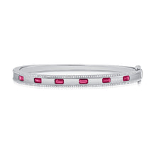 Load image into Gallery viewer, 14K Gold Pink Sapphire &amp; Diamond Bangle