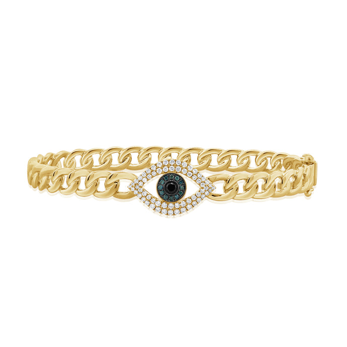 14K Gold Evil Eye Sapphire & Diamond Ring