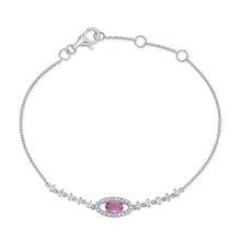 Load image into Gallery viewer, 14K Gold Pink Sapphire &amp; Diamond Eye Bracelet