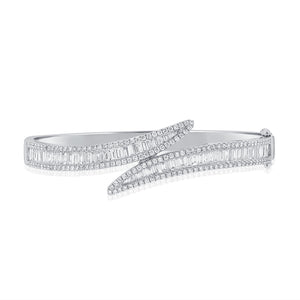 14K Gold & Diamond Cuff Bangle