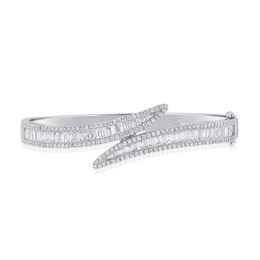 14K Gold & Diamond Cuff Bangle
