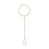 14K Gold Diamond Hand Chain Bracelet - 0.74 CT