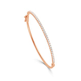 14K Gold Halfway Diamond Bangle - 1.00 CT