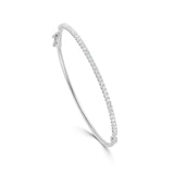 14K Gold Halfway Diamond Bangle - 1.00 CT