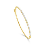 14K Gold Halfway Diamond Bangle - 1.00 CT