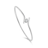 14K Gold Pear Shape Diamond Flexible Bypass Bangle - 0.27 CT